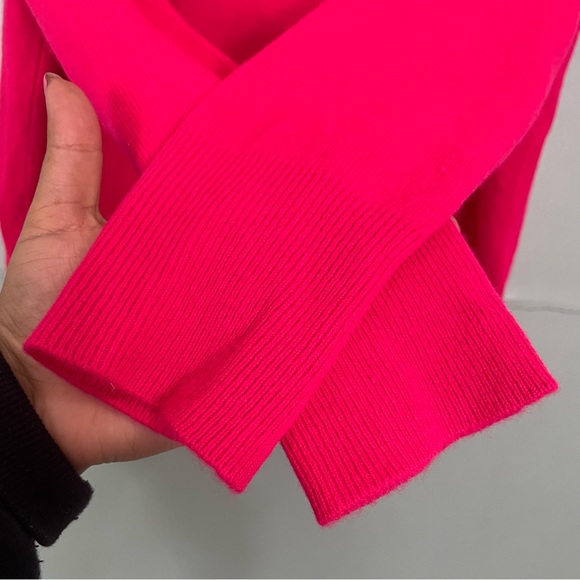 JCrew Cashmere Sweater Classic Fit Crewneck Pink Fuchsia Magenta Women Sz Large - Picture 3 of 11